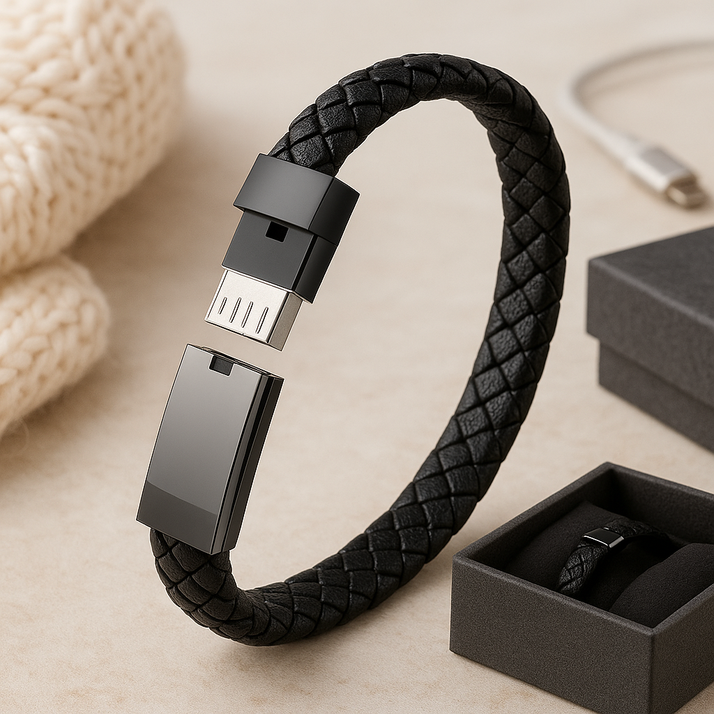 USB Bracelet Charger β Leather Design Gadget-3