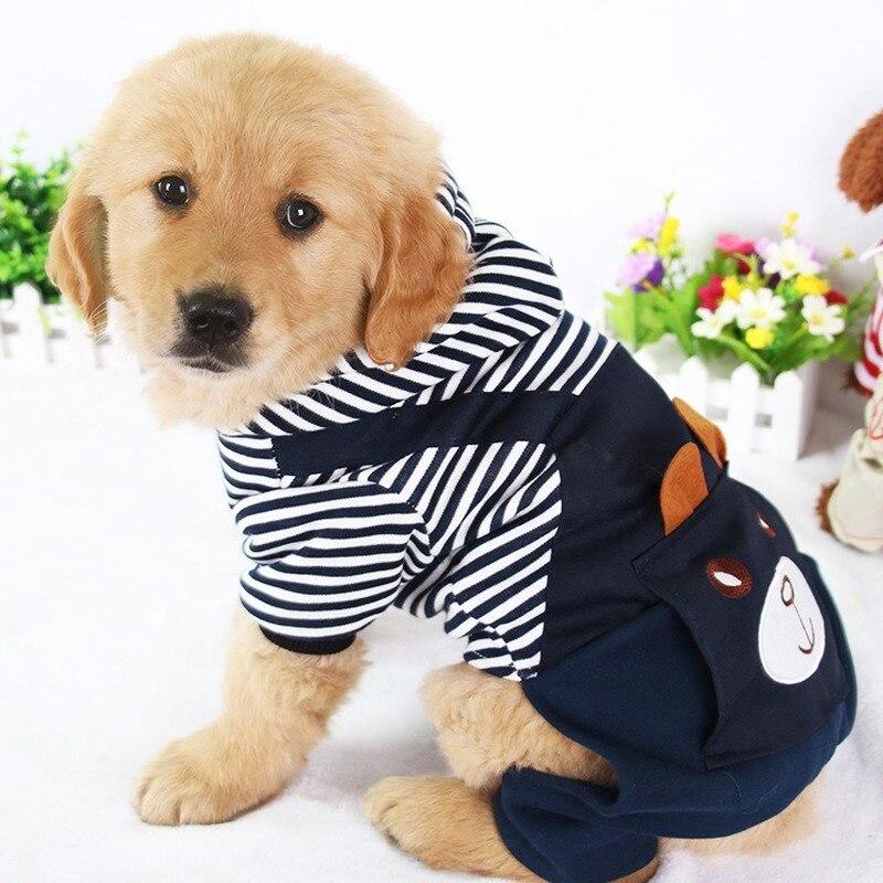 Striped Dog Hoodie Winter Outfit Pet Essentials-11