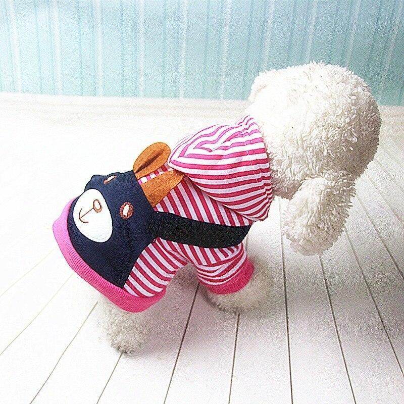Striped Dog Hoodie Winter Outfit Pet Essentials-11
