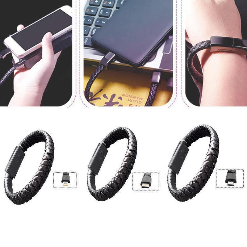 USB Bracelet Charger β Leather Design Gadget-3