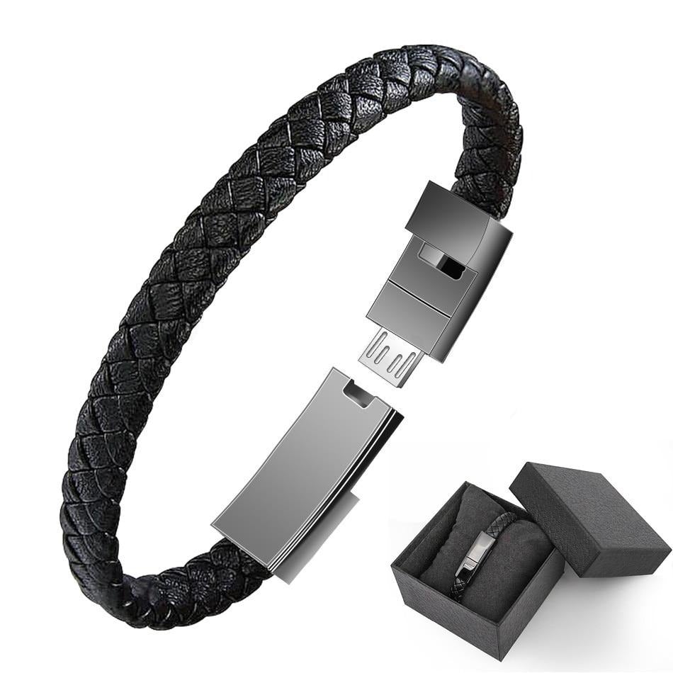 USB Bracelet Charger β Leather Design Gadget-3
