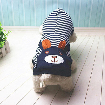 Striped Dog Hoodie Winter Outfit Pet Essentials-11
