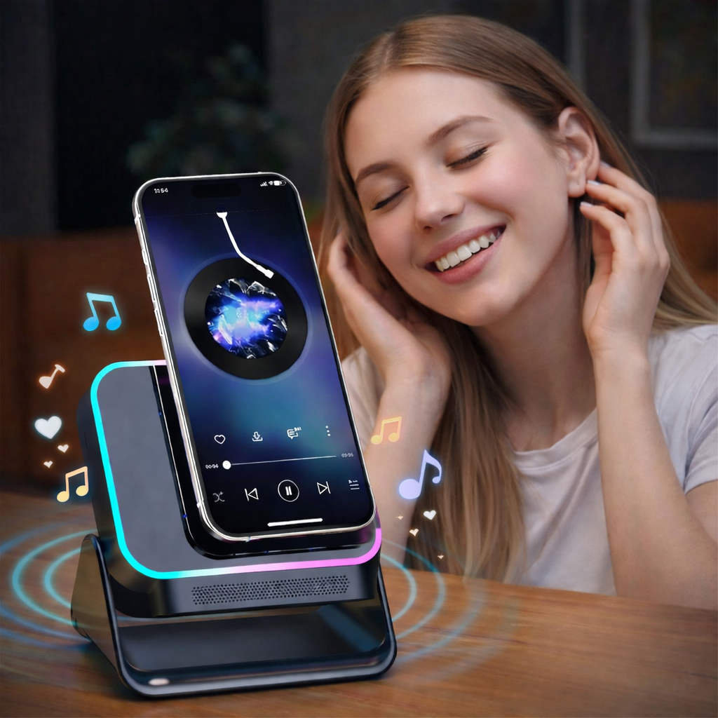 Zenova™ - 5-in-1 Induction Speaker Phone Holder Stand